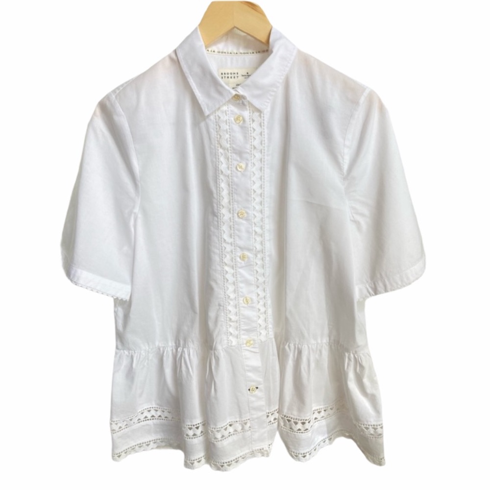 Kate Spade Broome Street Lace Insert Peplum Top - Picture 4 of 8